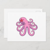Octopus Zeester Briefkaart (Voorkant / Achterkant)