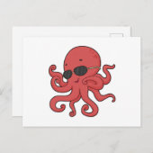 Octopus Zonnebril Briefkaart (Voorkant / Achterkant)