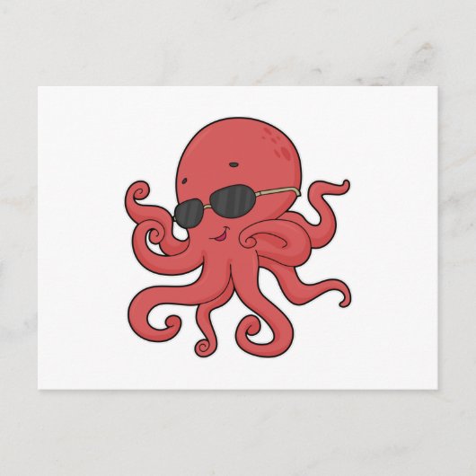 Octopus Zonnebril Briefkaart (Voorkant)