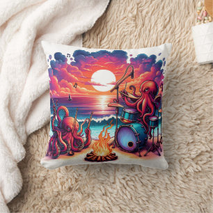 Octopussen die muziek spelen bij Sunset Beach Kussen