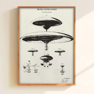 Octrooi Muur Kunst UFO Poster Ruimtevaartuig Kunst