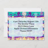 Octupus Octo fêté Invitation horaire (Devant)