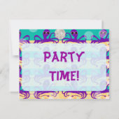 Octupus Octo fêté Invitation horaire (Dos)