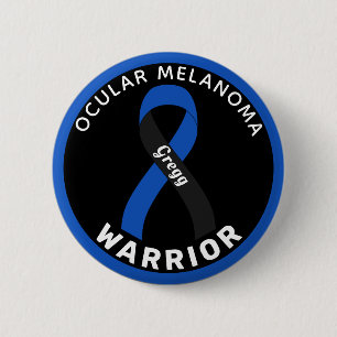 Oculaire Melanoma Warrior Ribbon Black Button