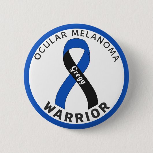 Oculaire Melanoma Warrior Ribbon White Button (Voorkant)