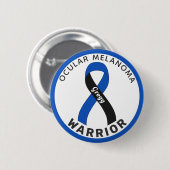 Oculaire Melanoma Warrior Ribbon White Button (Voorkant /achterkant)