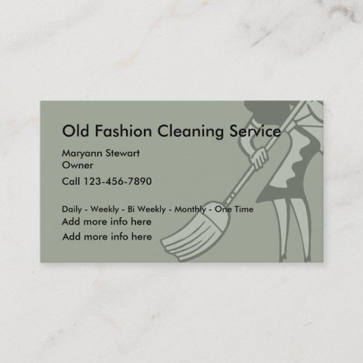 Od Fashioned Cleaning Service Visitekaartjes (Voorkant)