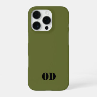 OD groene aangepaste monogram gepersonaliseerd iPhone 16 Pro Hoesje