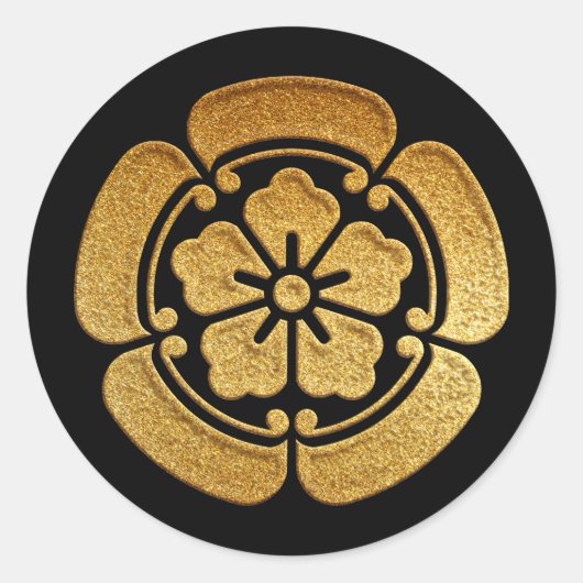Oda Kamon Gokani Karahana in Gold Ronde Sticker (Voorkant)