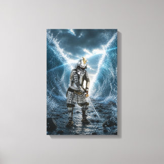Oda Nobunaga Samurai-pantser Water 12x18 Canvas Afdruk
