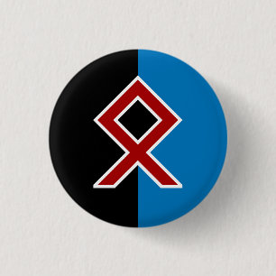 Odal Rune Badge - Life, Spirit, Soil & Zee Ronde Button 3,2 Cm
