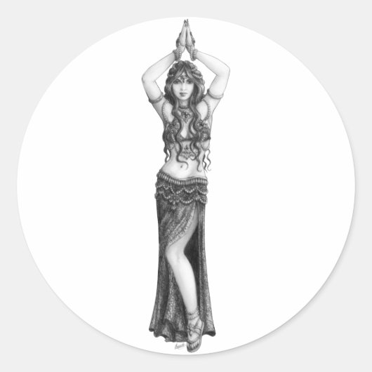 Odalisk Ronde Sticker (Voorkant)