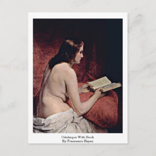 Odalisque met boek van Francesco Hayez Briefkaart