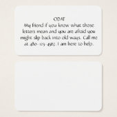 ODAT VISITEKAARTJE (Voorkant /achterkant)