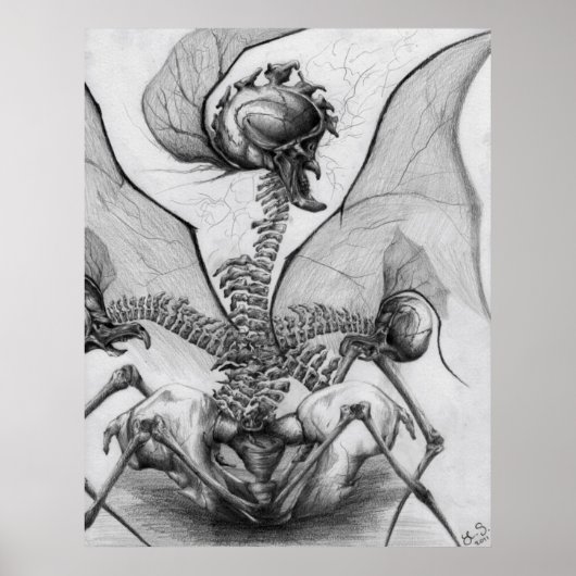 Odd Bone Fellow Horror Monster Art Poster (Devant)