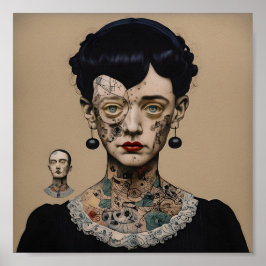 Odd Doll Surrealist AI afbeelding 003 P Poster