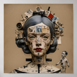 Odd Doll Surrealist AI afbeelding 004 P Poster