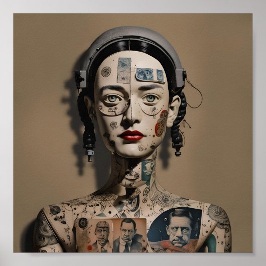 Odd Doll Surrealist AI afbeelding 009 P Poster (Voorkant)