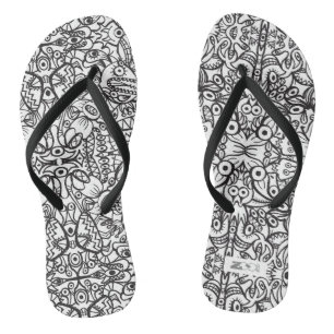 Odd Doodle art-creaties in een waanzinnig patroono Teenslippers