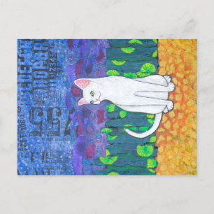 Odd Eyed White Cat Briefkaart