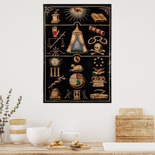 Odd Fellows Emblematic Tracing Board Chart Poster (Keuken)