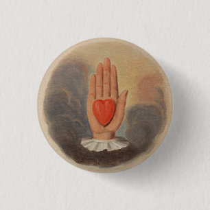 Odd Fellows Heart in hand Button