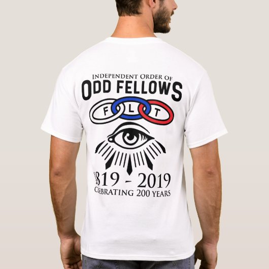 Odd Fellows Links en Eye 200th Jubileum T-shirt (Achterkant)