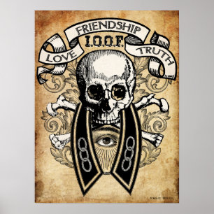 Odd Fellows Skull en Collar Poster