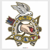 Odd Fellows Tattoo Style Hoefijzer Trivet Sticker (Vel)