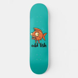 Odd Fish Quirky Funny Oranje Goudvis Cartoon Skateboard