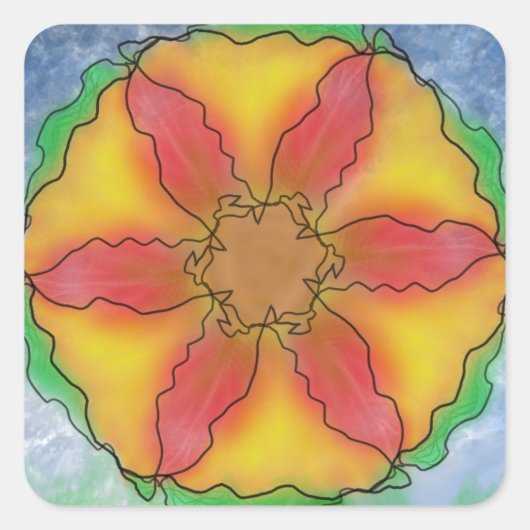 Odd Flower Vierkante Sticker (Voorkant)