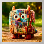 Odd Friends - Patchwork Cube Monster Poster (Devant)
