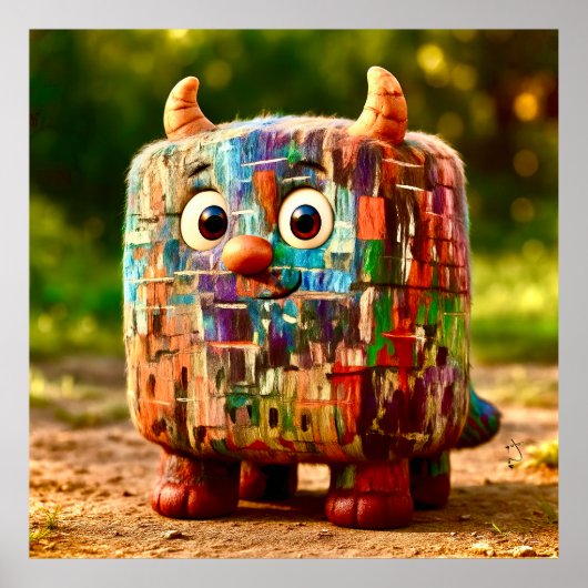 Odd Friends - Patchwork Cube Monster Poster (Devant)