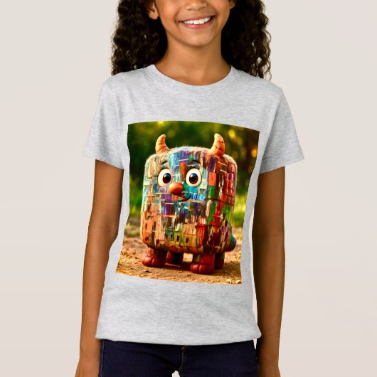 Odd Friends - Patchwork Cube Monster Poster T-shirt (Voorkant)