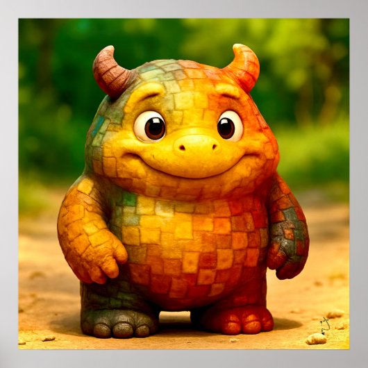 Odd Friends - Poster Monster en Carreaux Arc-En-Ci (Devant)