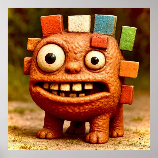 Odd Friends – Rainbow Block Monster Poster Poster (Voorkant)