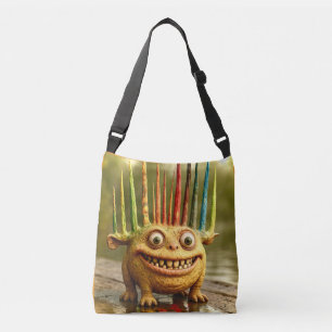 Odd Friends – Rainbow Spikes Monster Canvas Crossbody Tas