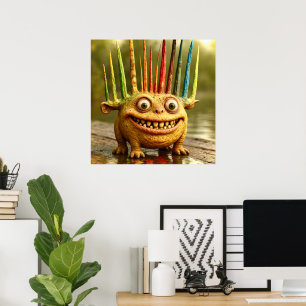 Odd Friends - Rainbow Spikes Monster Poster