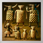 Odd Friends - Tribal Checker & Dots Poster (Devant)