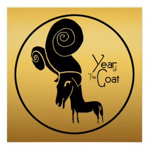 Odd Gold Ram Chèvre chinois Année Zodiac P Poster