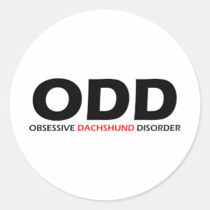 ODD - Obsessief-Dachshundaandoening Ronde Sticker