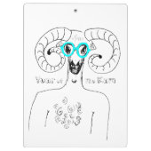 Odd Ram Aries Chinese Astrology Zodiac Cliboard Klembord (Achterkant)