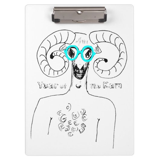 Odd Ram Aries Chinese Astrology Zodiac Cliboard Klembord (Voorkant)