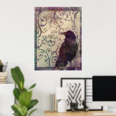 Odd Thoughts Surreal Waterverf Ink Stain Art Poster (Thuiskantoor)