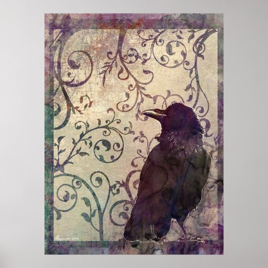 Odd Thoughts Surreal Waterverf Ink Stain Art Poster (Voorkant)