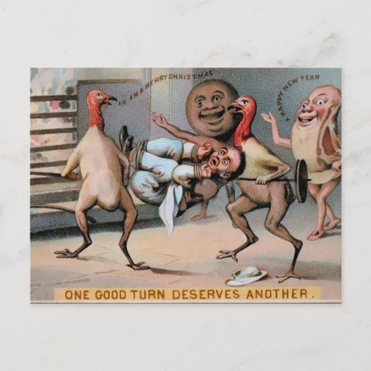 Odd Victoriaans kerstmis Briefkaart (Voorkant)