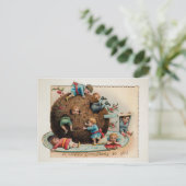 Odd Victoriaans kinderen in Pudding Kerstmis Briefkaart (Staand voorkant)