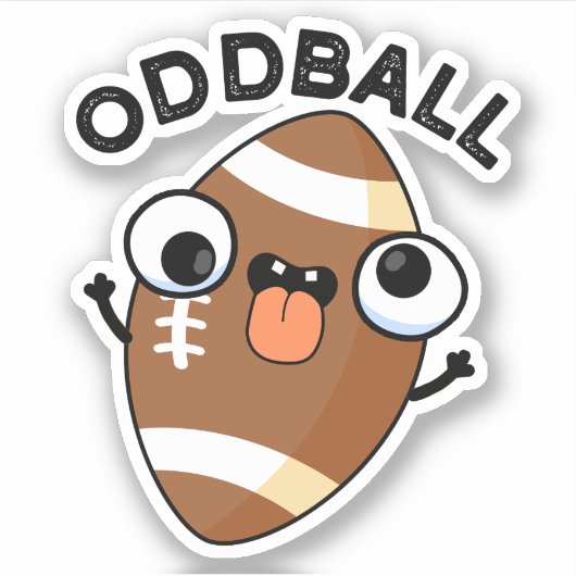 Oddball Funny Football Pun Sticker (Voorkant)