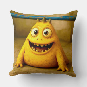 OddFriends beroemd gemaakt door Happy Yellow Monst Kussen