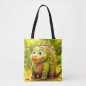 OddFriends Schattigee Dino Canvas tas (Voorkant)